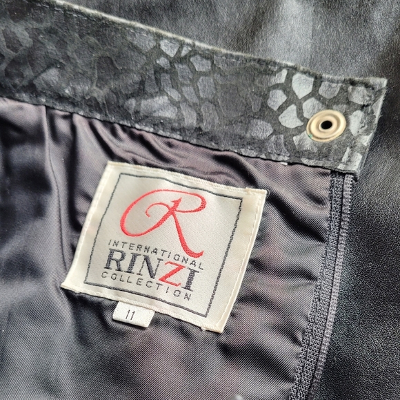 Rinzi International Collection Leather Jacket Skirt Set Sz 11 EU - Picture 8 of 8